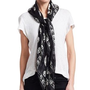 Alexander McQueen skull silk chiffon scarf